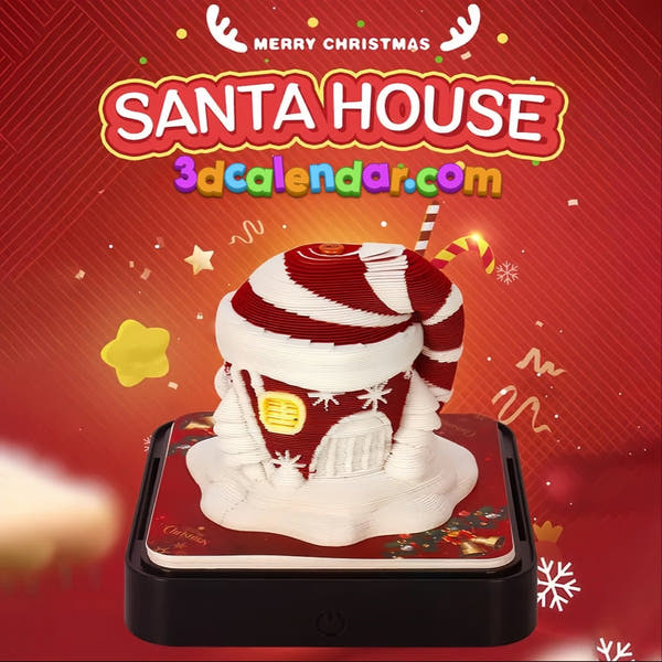 3D-kalender 2026 - Kerstmuts 