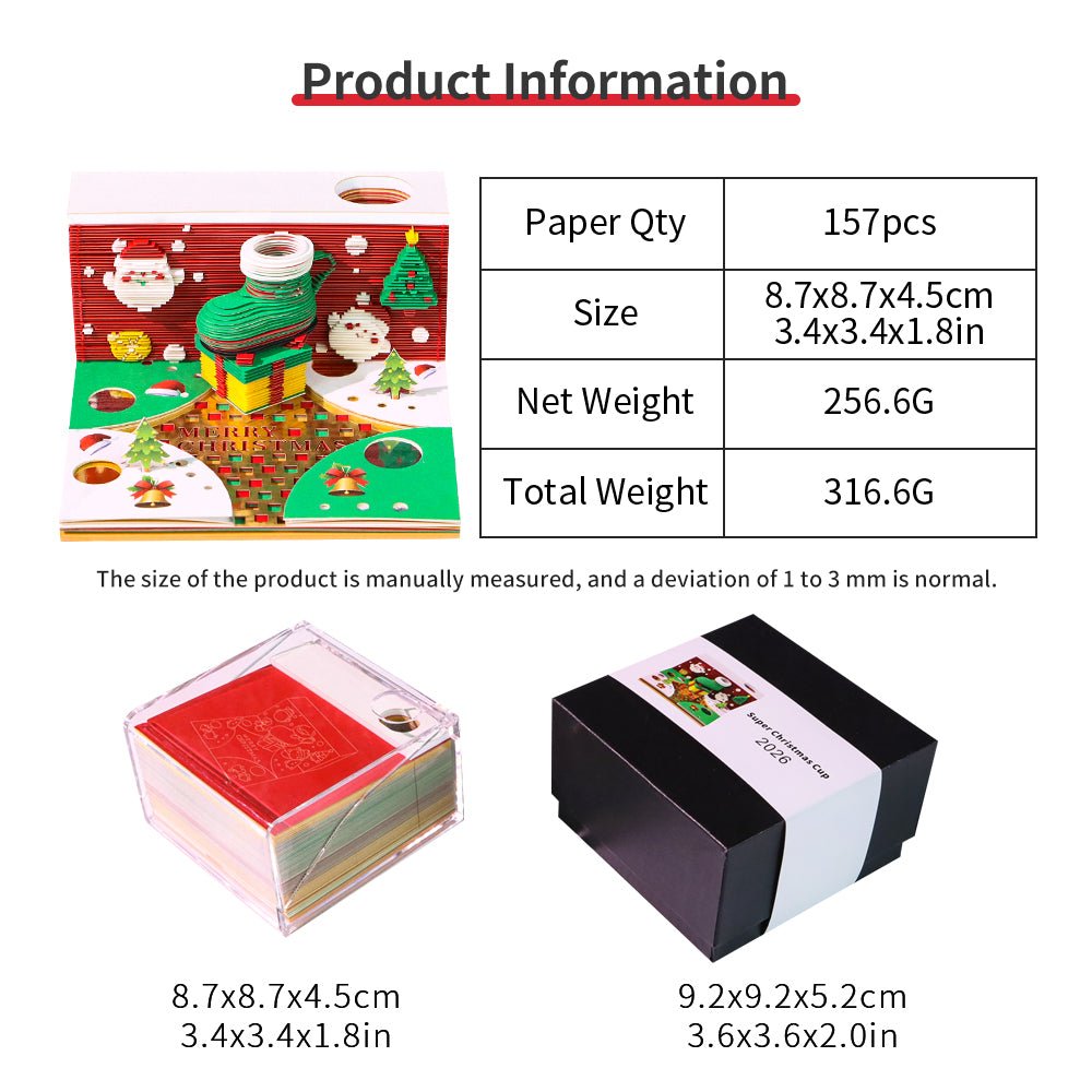 3D-kalender 2026 - Kerstbeker