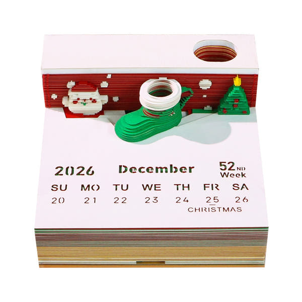 3D-kalender 2026 - Kerstbeker