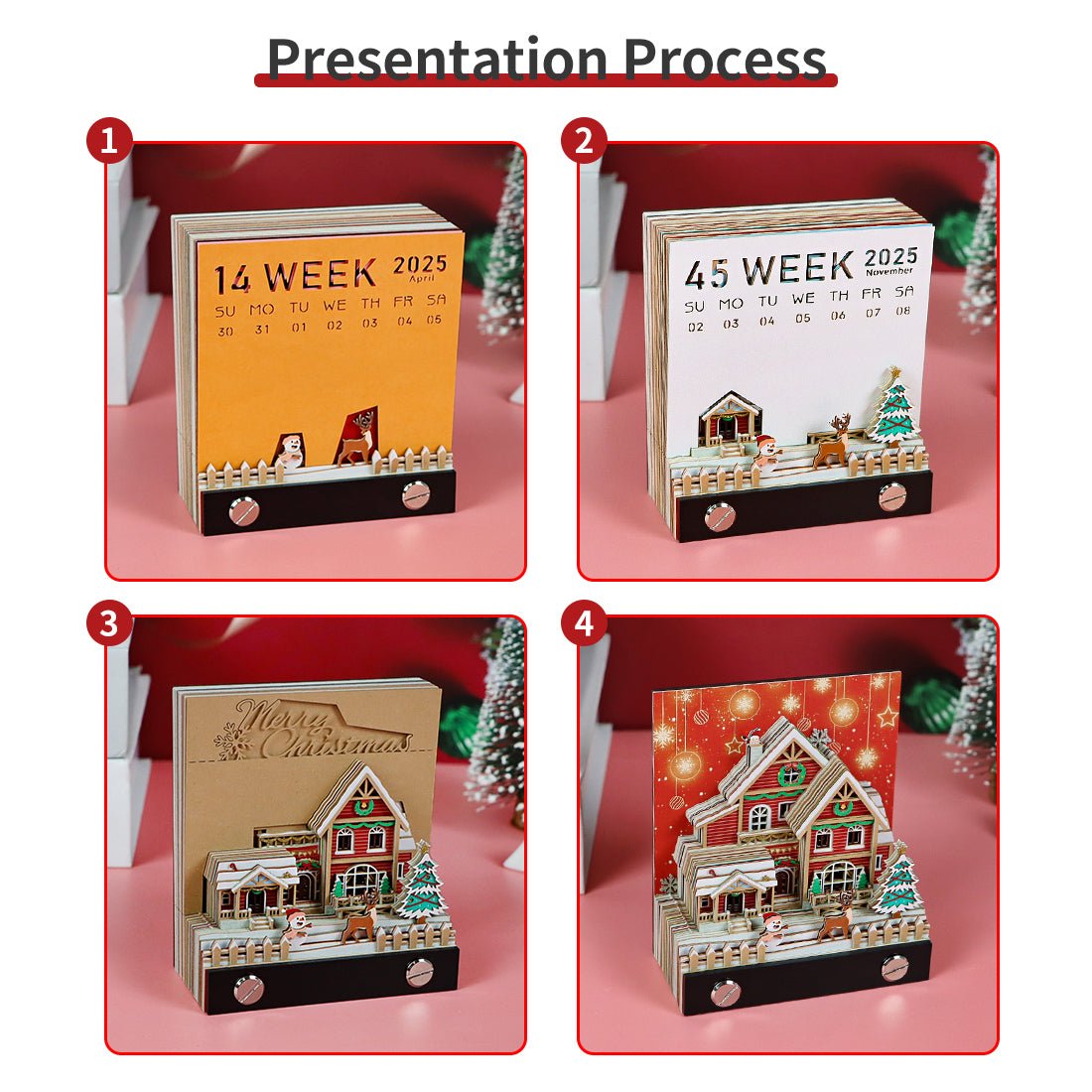 3D-kalender 2026 - Kerstsneeuwhuis