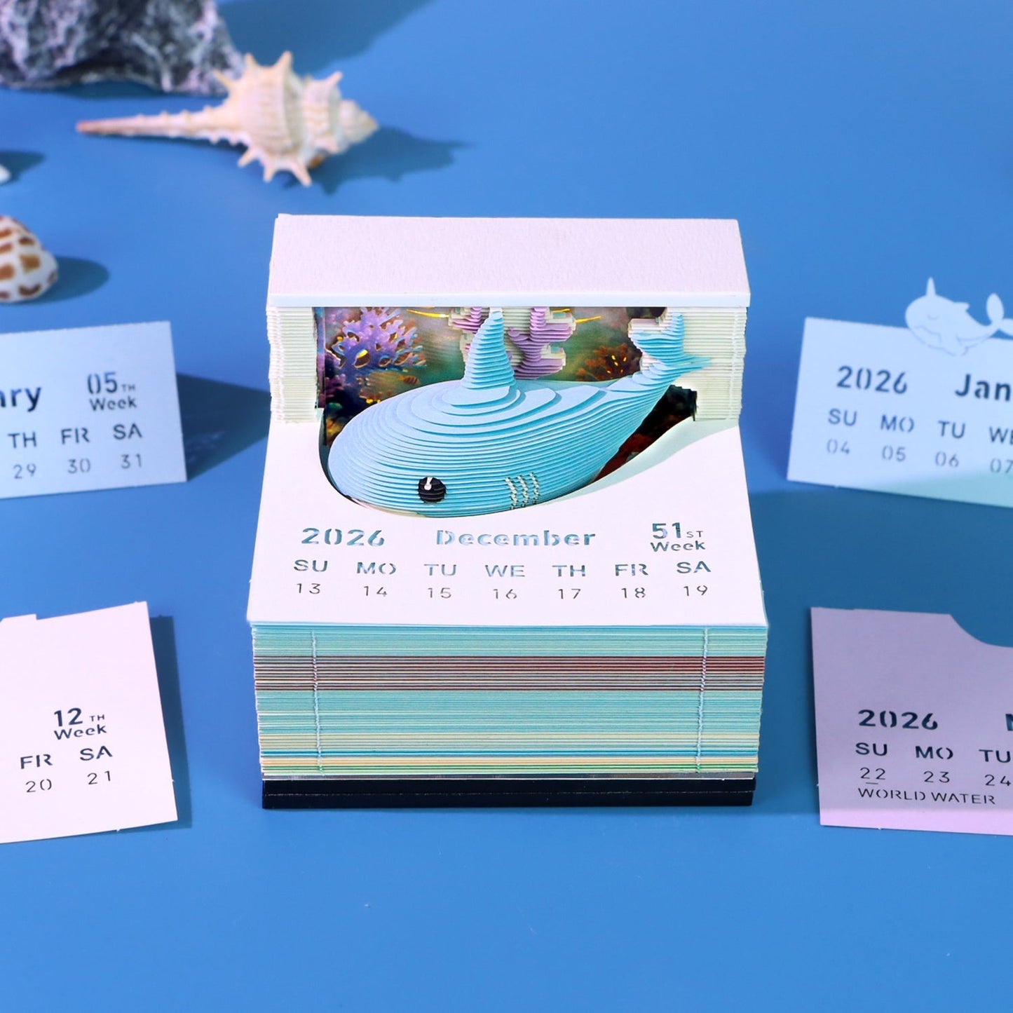 3D Calendar 2026 - Lovely Ocean Shark