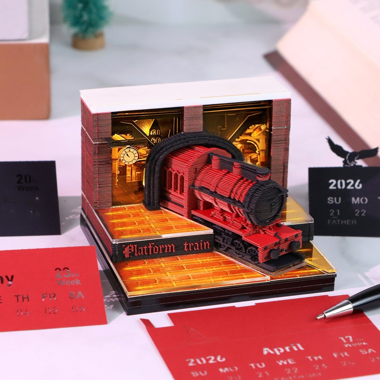 3D Calendar 2026 - Magic Platform Train