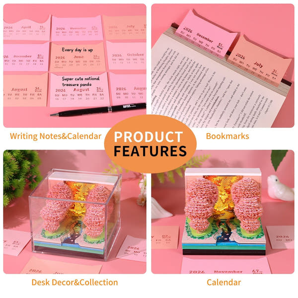 3D Calendar 2026 - Peach Blossom Forest