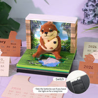 3D Calendar 2026 - Sea Otter
