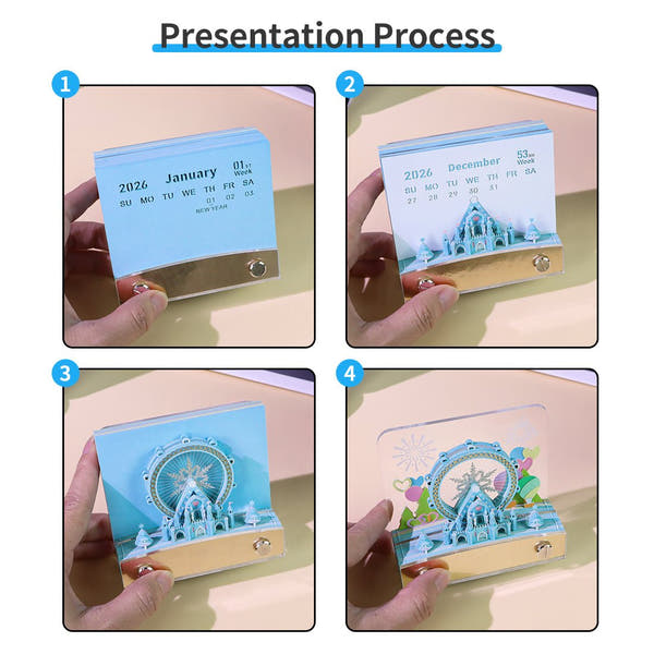 3D-kalender 2026 - Reuzenrad met sneeuwvlokken