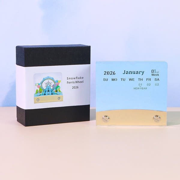 3D-kalender 2026 - Reuzenrad met sneeuwvlokken