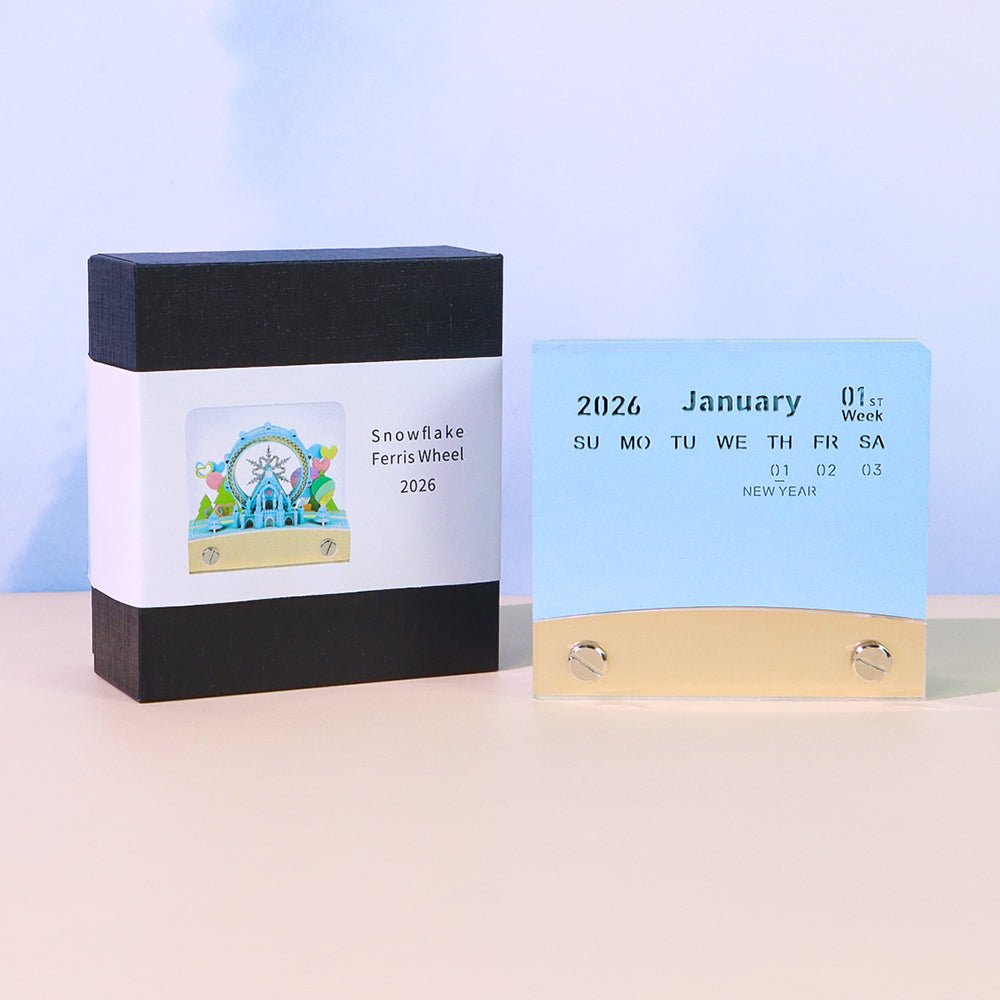 3D-kalender 2026 - Reuzenrad met sneeuwvlokken