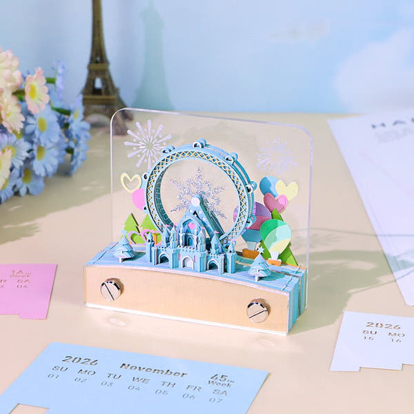 3D-kalender 2026 - Reuzenrad met sneeuwvlokken