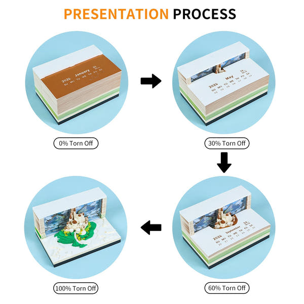 3D Calendar 2026 - City in Sky