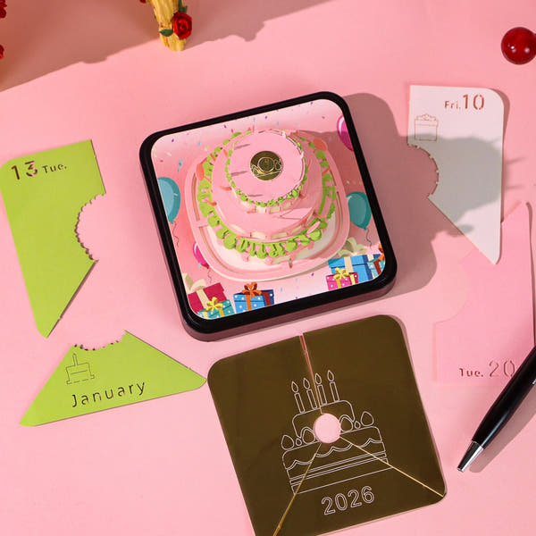 3D-kalender 2026 - Fijne verjaardag