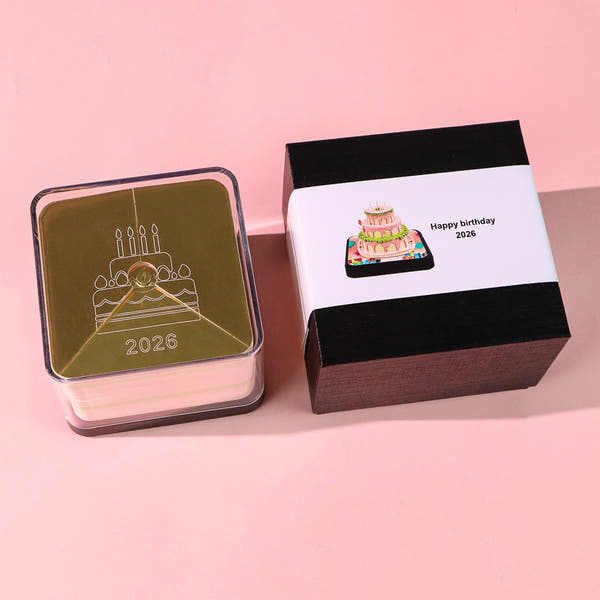 3D-kalender 2026 - Fijne verjaardag