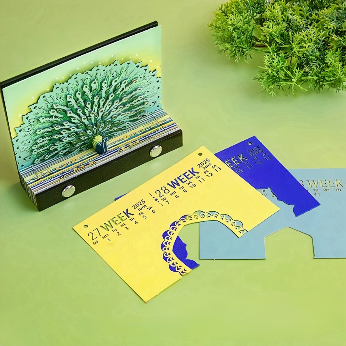 3D Calendar 2026 - Peacock