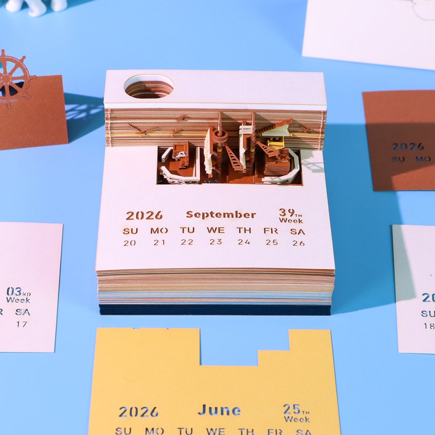 3D Calendar 2026 - Pirate Ship